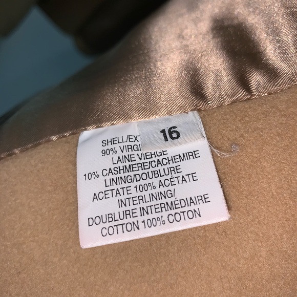 1980s VINTAGE COAT -WOOL AND CASHMERE - size 16 - Picture 5 of 6